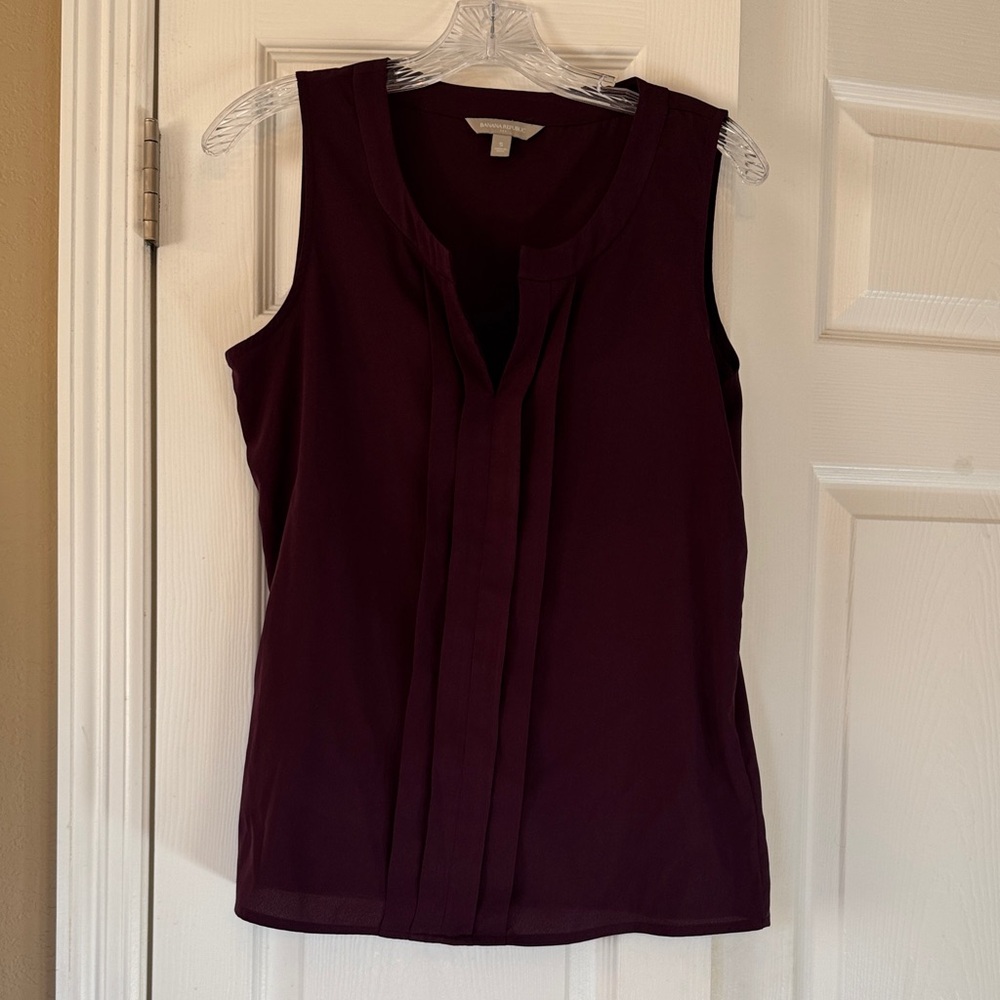 Banana Republic Deep Purple Sleeveless Blouse